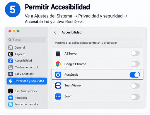 Paso5. Permitir Accesibilidad Paso5. Permitir Accesibilidad