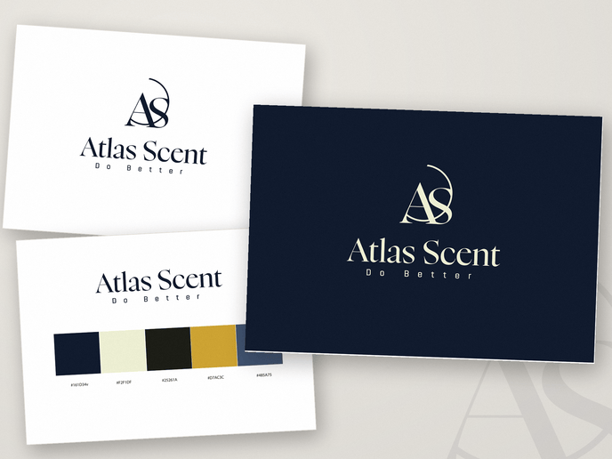 Logotipo y guia de marca de Atlas Scent Logotipo y guía de marca de Atlas Scent